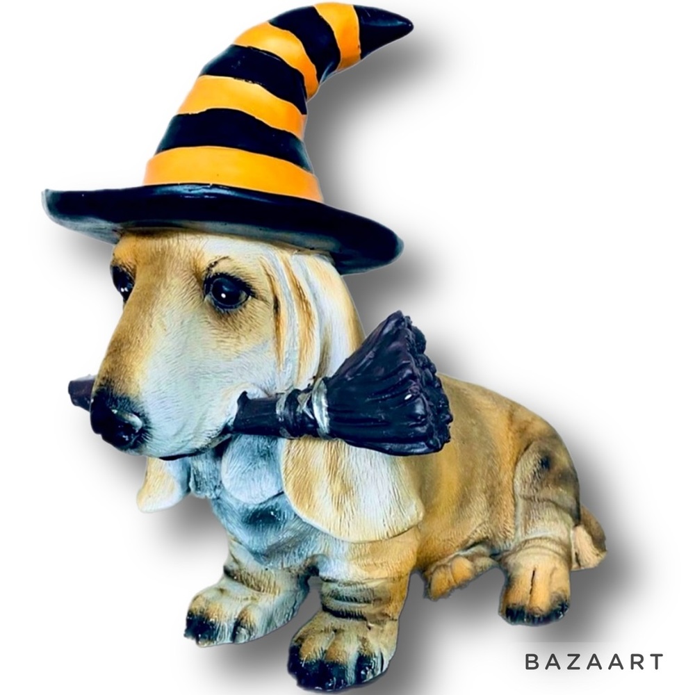 Dachshund or Beagle Witch Statue! 🎃❤️🐾